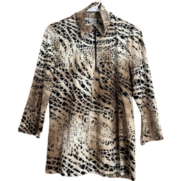 zenergy by Chico’s Women’s Animal Print Golf ATHLEISURE Half Zip Top Sz-S - Picture 1 of 7